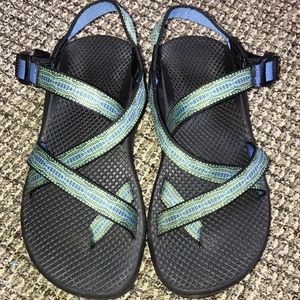 Blue and Green Women’s Chacos